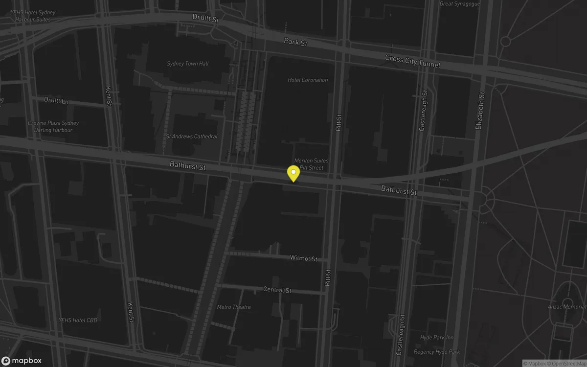 Map showing Sydney CBD Taxation Services at Level 1, 104 Bathurst Street, Sydney NSW 2000